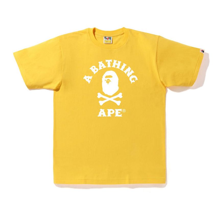 BAPE Crossbone College Tee Yellow