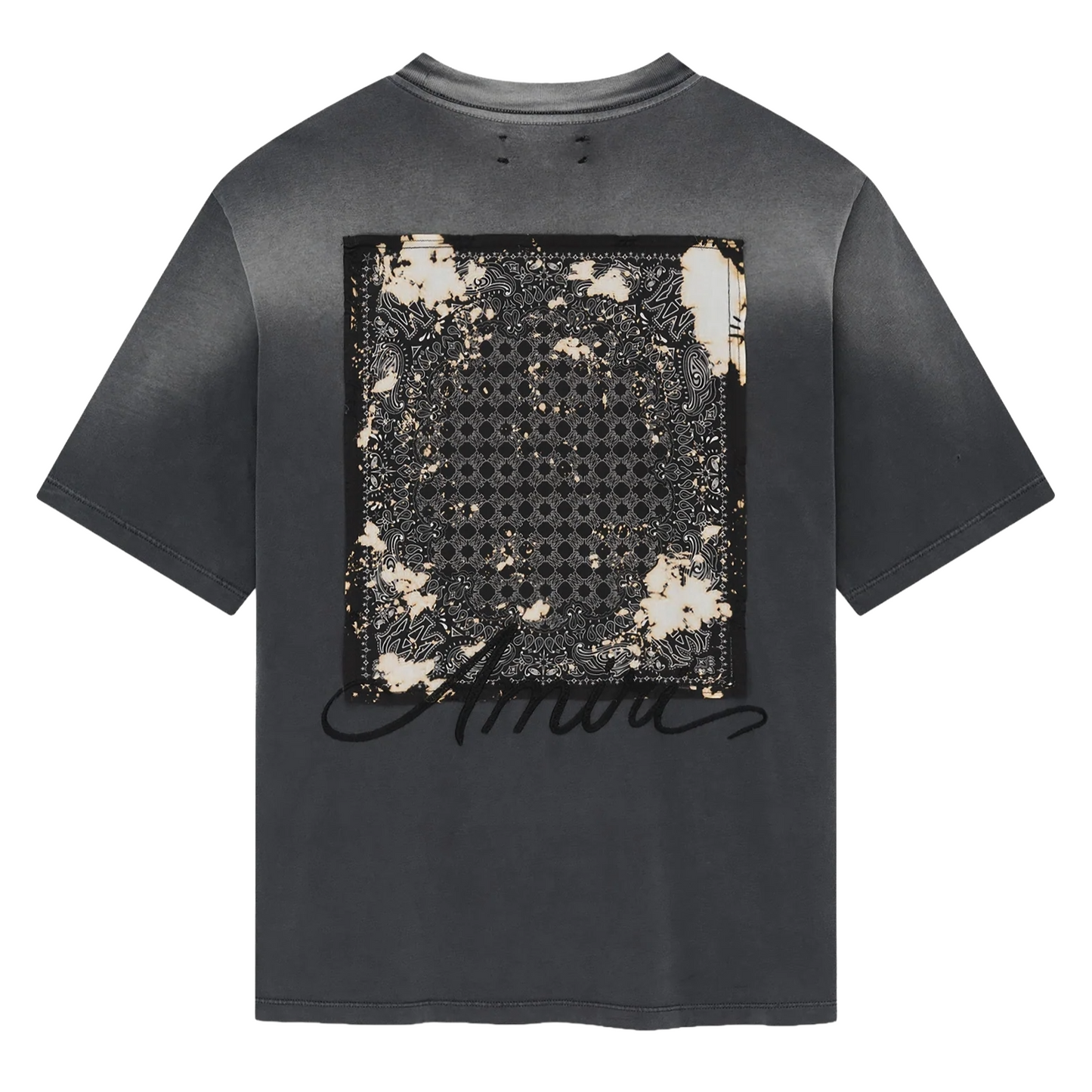 Amiri Bleached Bandana Patch Tee Black