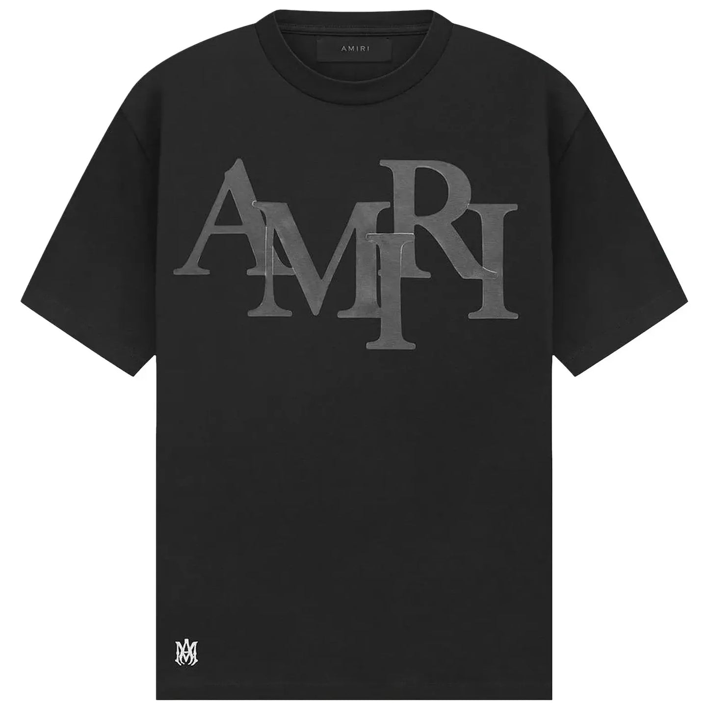 Amiri Staggered Logo Tee Black