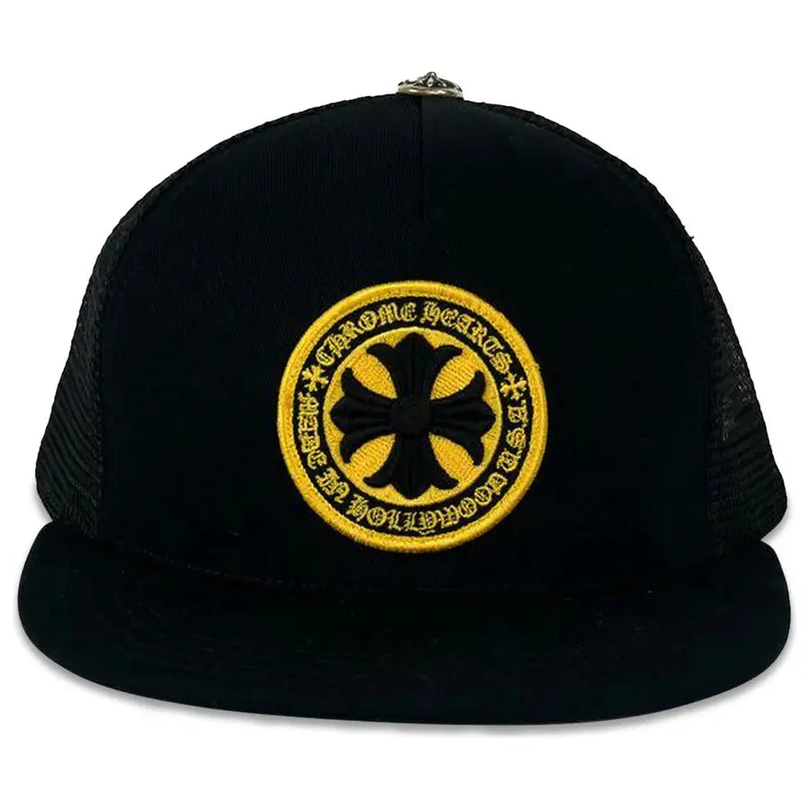 Chrome Hearts Plus Cross Seal Stamp Trucker Hat Black