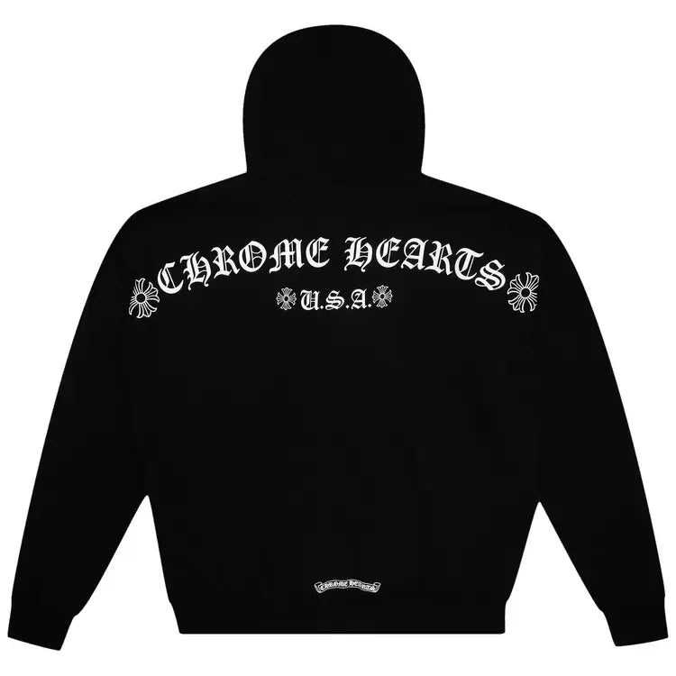 Chrome Hearts T Bar Logo USA Hoodie Black