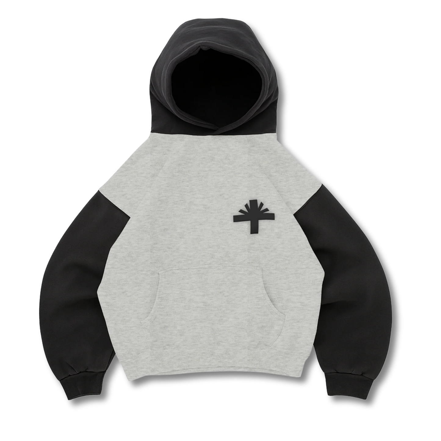 Vertabrae Two Tone Hoodie Black