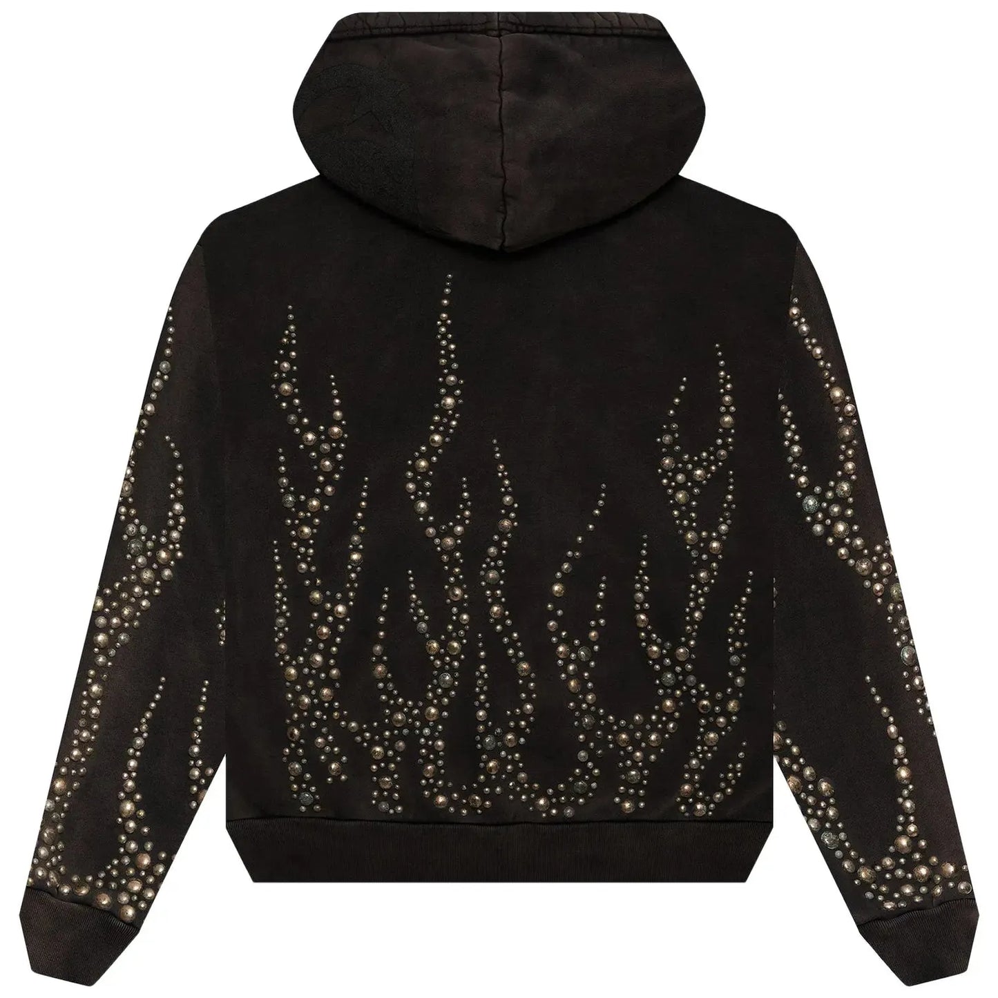 Hellstar Studded Flame Zip-Up Hoodie Black