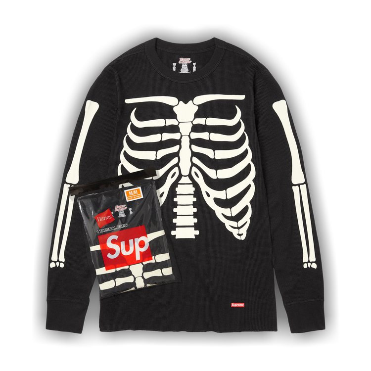 Supreme x Hanes Bones Thermal Crew (1 Pack) 'Black'