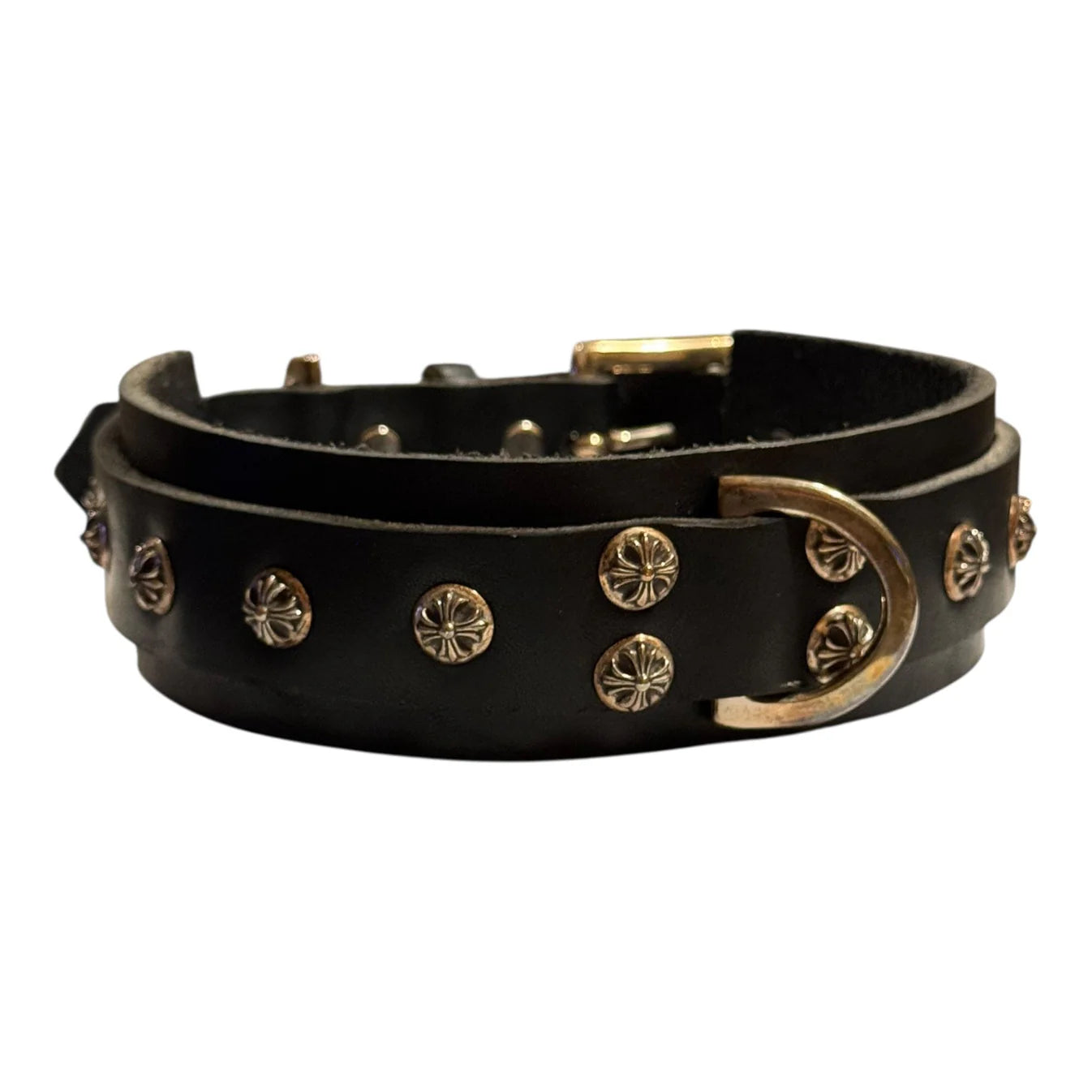 Chrome Hearts Studded Leather Dog Collar Black