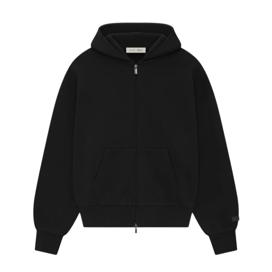 Fear Of God Essentials Classic Full Zip-Up Hoodie Jet Black