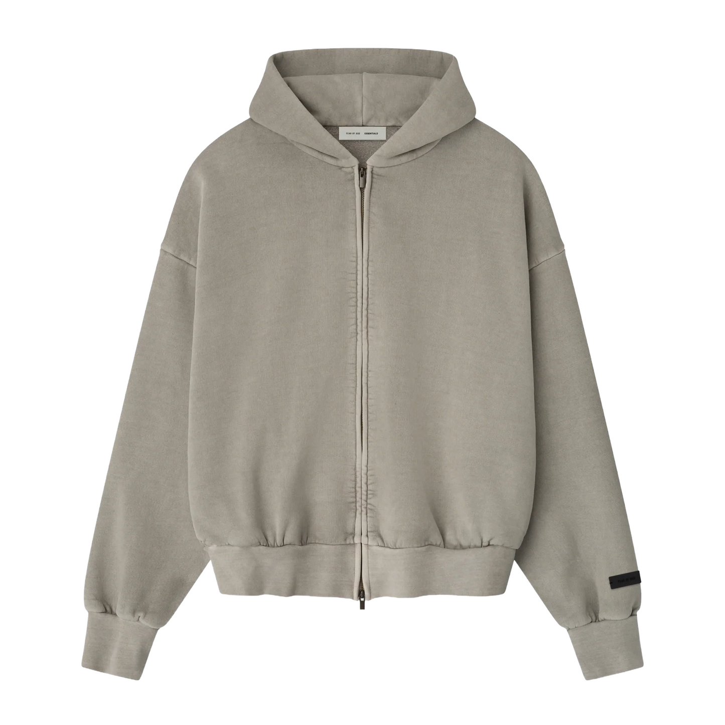 Fear of God Essentials Embroidered Classic Full Zip Hoodie Smoke Grey