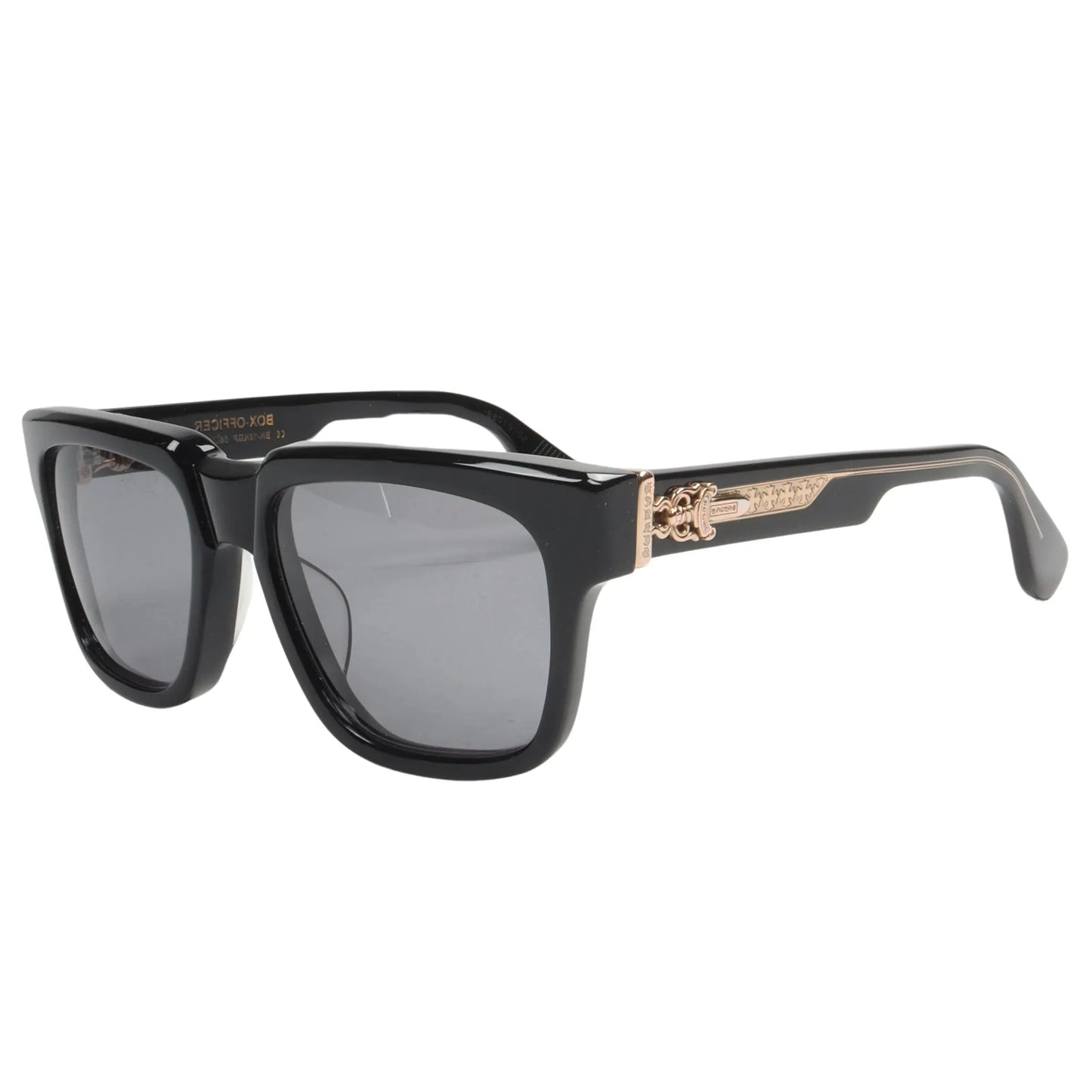 Chrome Hearts Box Officer Sunglasses Black/Gold