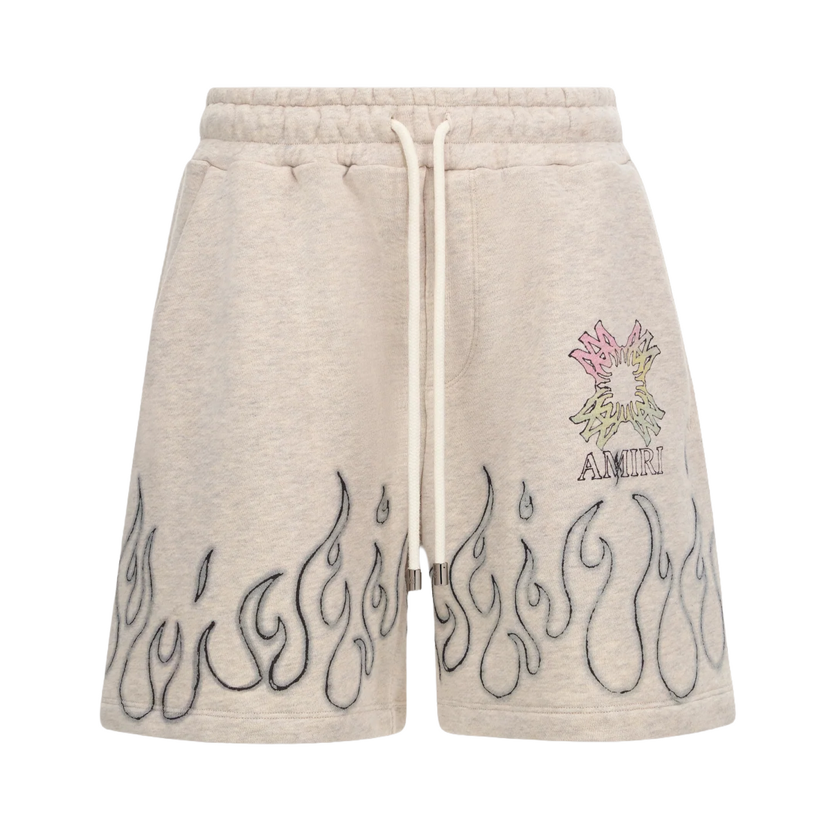 Amiri MA Quad Flames Sweatshort Ivory