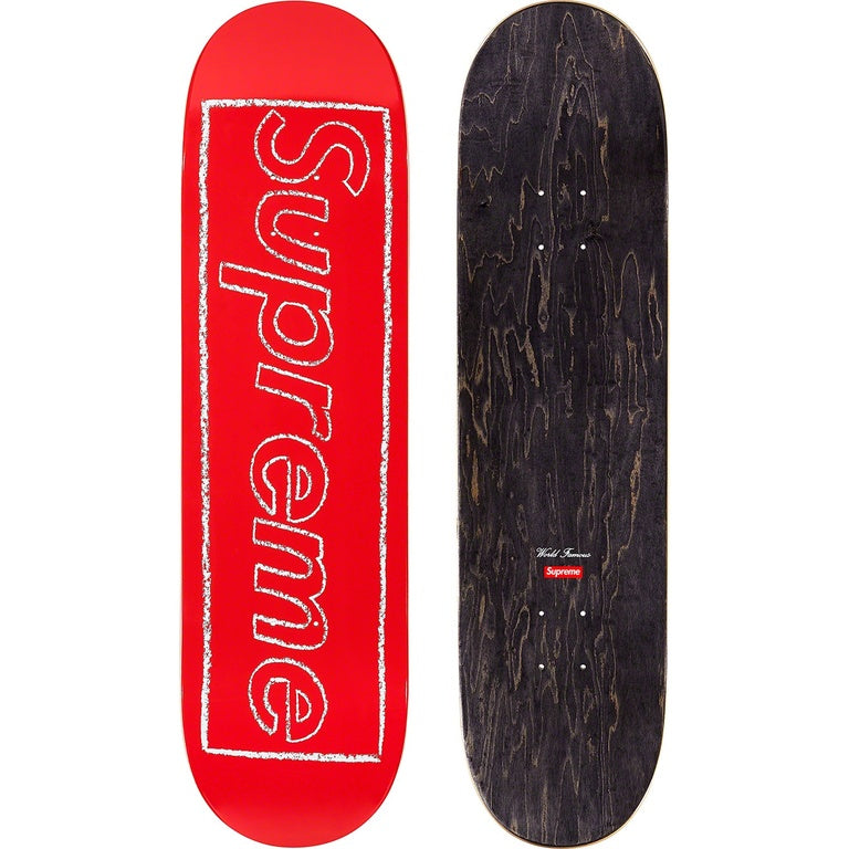 Supreme KAWS Chalk Logo Skateboard Deck Red