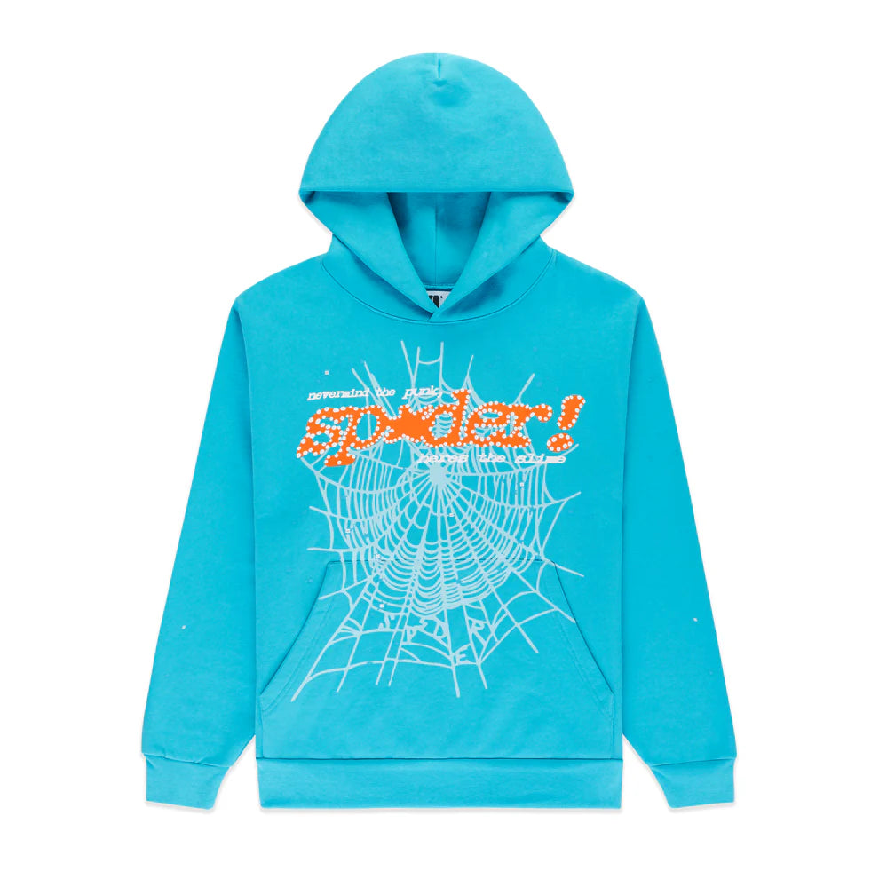 Sp5der Punk V2 Hoodie Cyan – Endless Supply Sp5der Punk V2 Hoodie Cyan – Endless Supply
