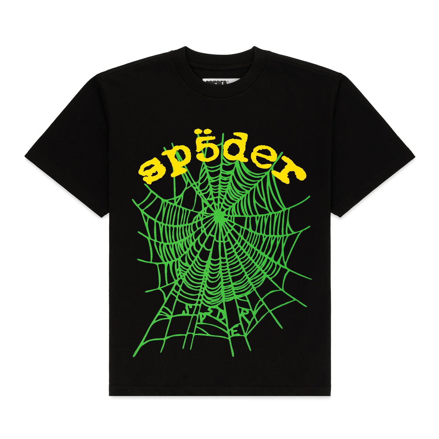 Sp5der OG Web V2 Tee Black/Yellow/Green