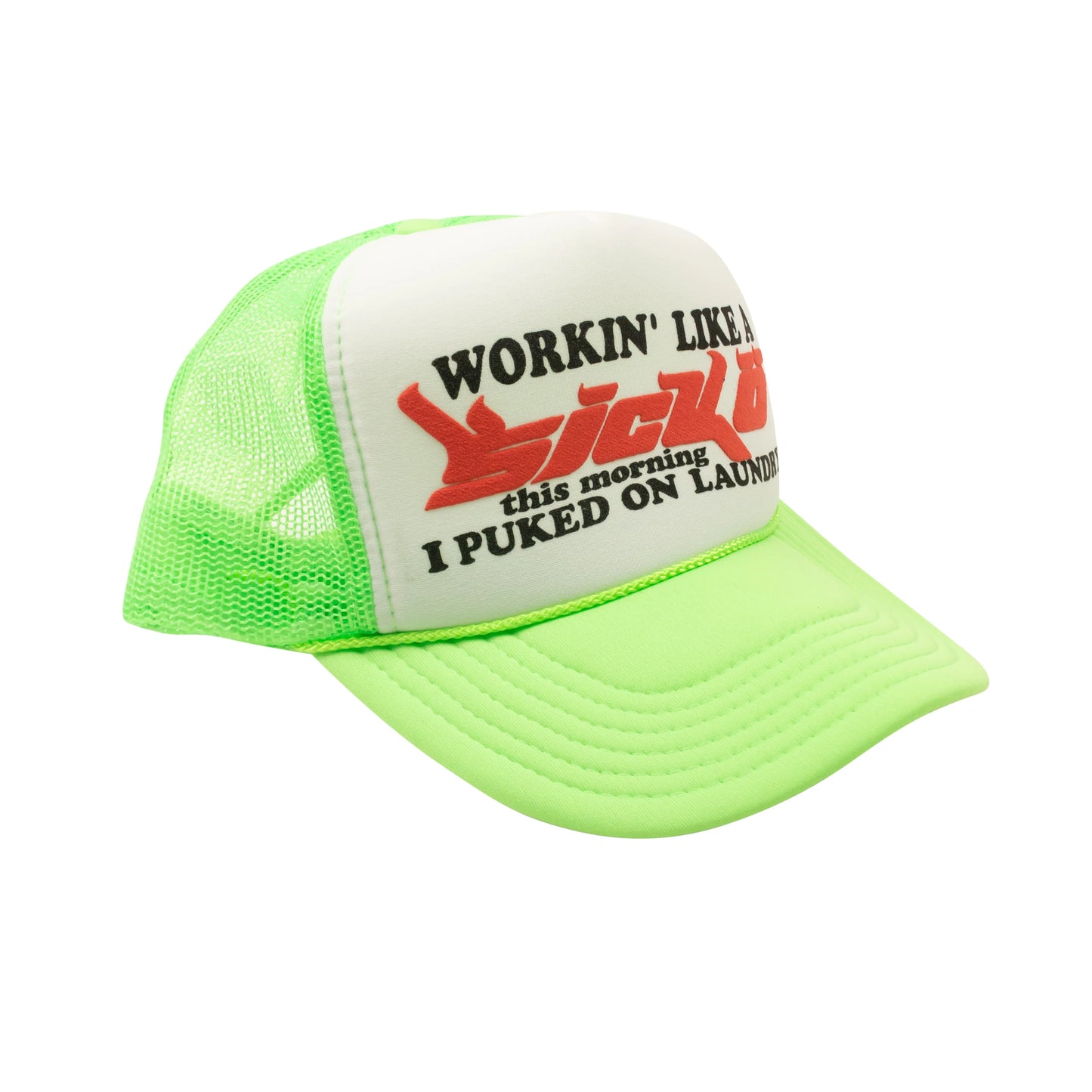 Sicko Trucker Hat Neon Green/White