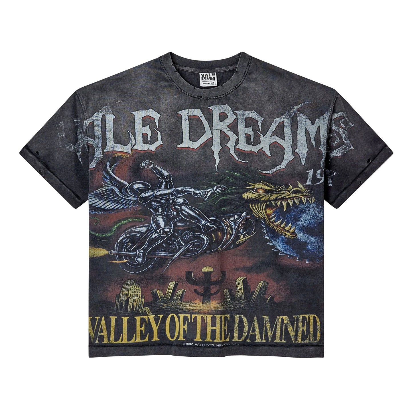 Vale Forever Ride The Dragon Tee Washed Black