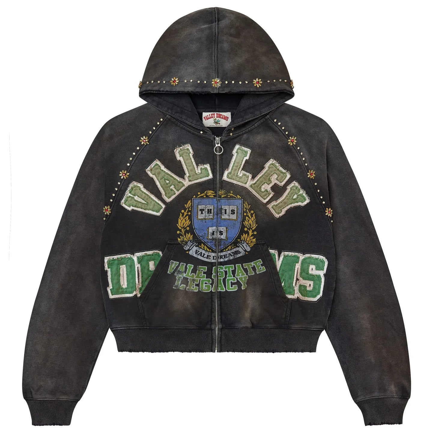 Vale Forever Gem Zip-Up Hoodie Black