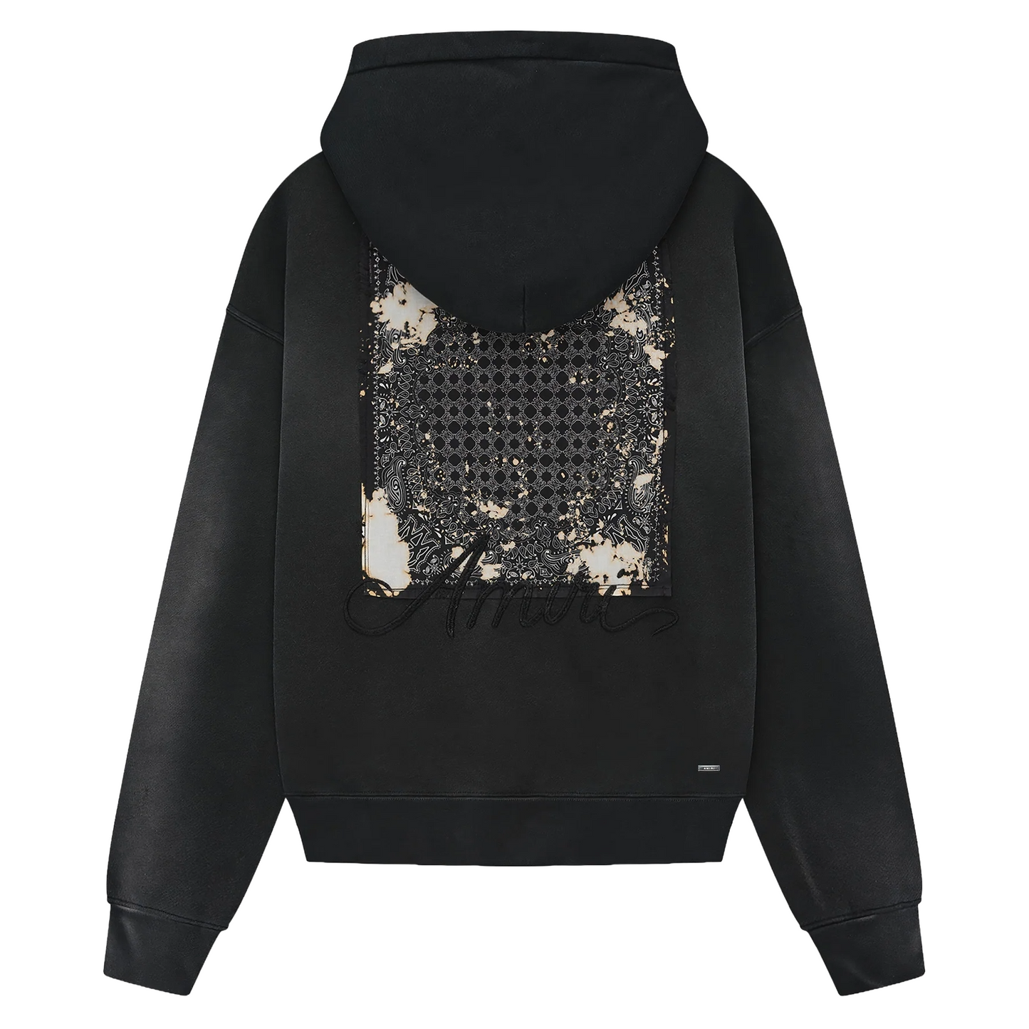 Amiri Bleach Bandana Oversized Hoodie Black