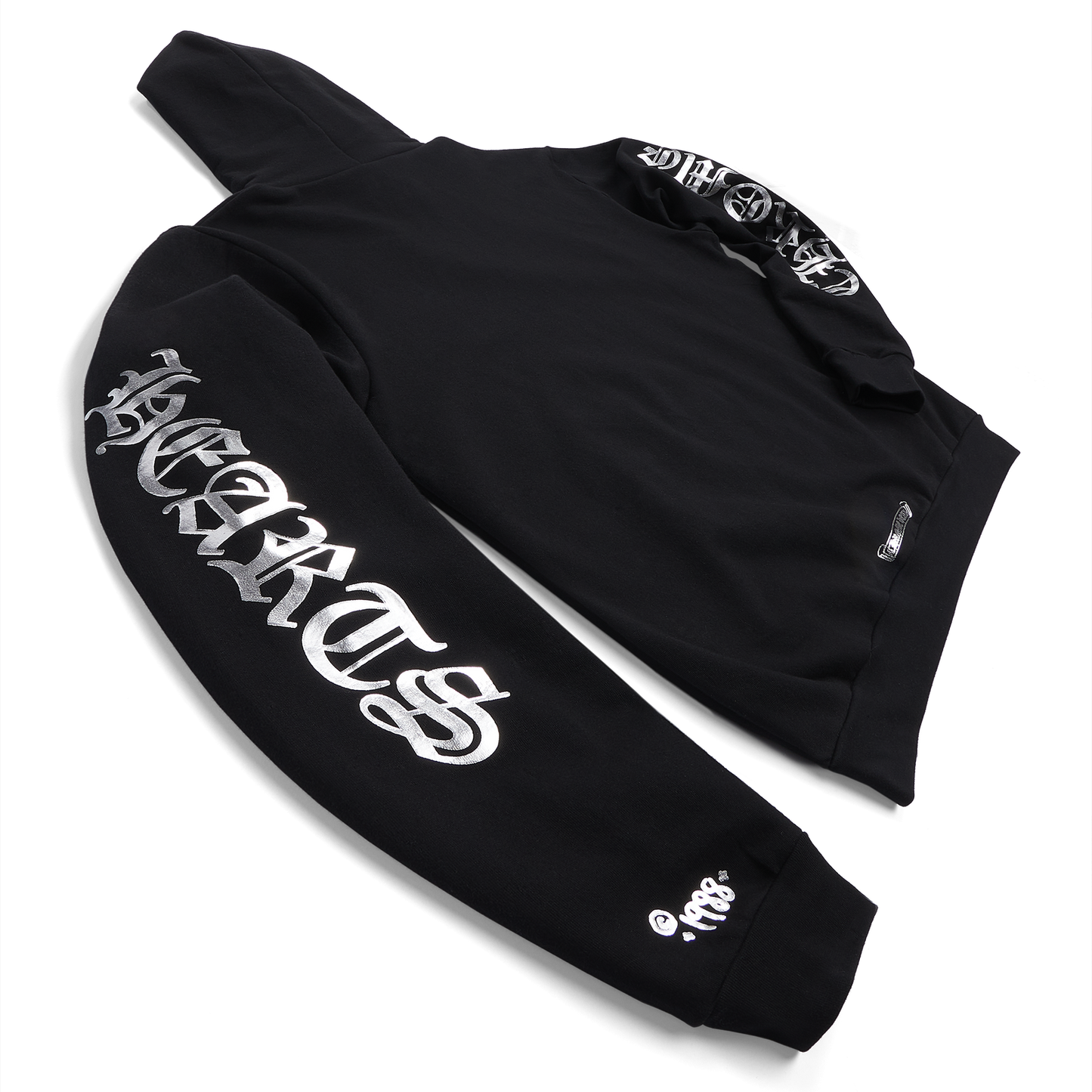 Chrome Hearts Vertical Logo Foil Print Hoodie Black