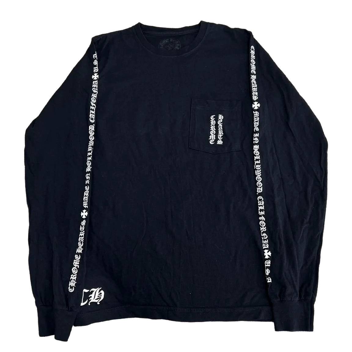 Chrome Hearts Vertical Logo Double Floral Cross L/S T-Shirt Black
