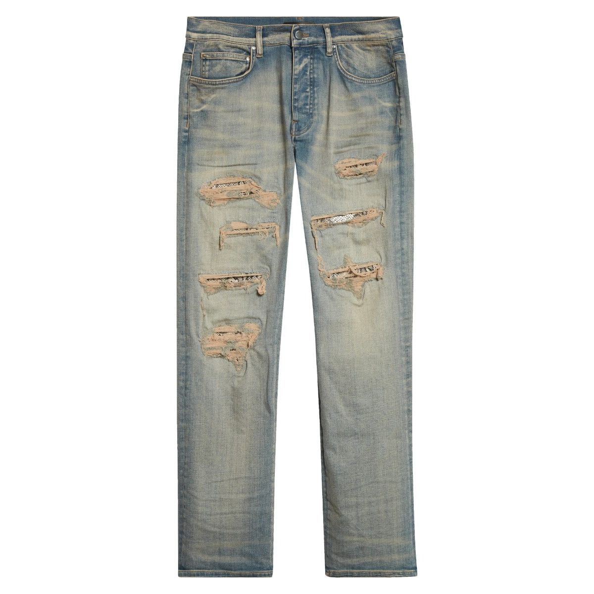 Amiri Snake Stud Slim Jean Antique Indigo