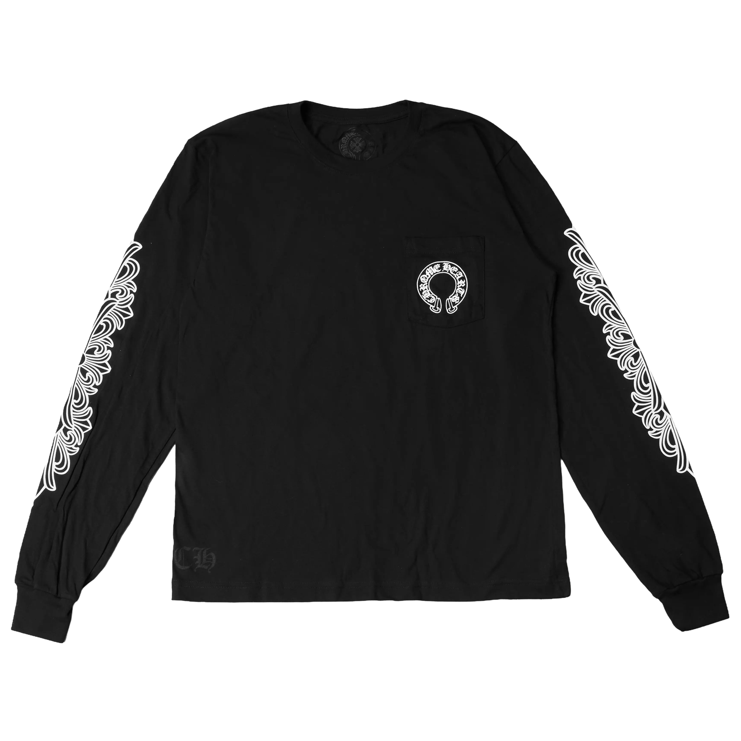 Chrome Hearts Horseshoe Floral L/S T-Shirt Black