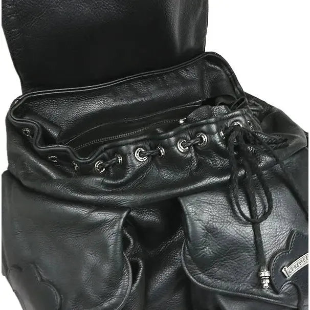 Chrome Hearts Large Gunslinger Fleur Leather Backpack Black