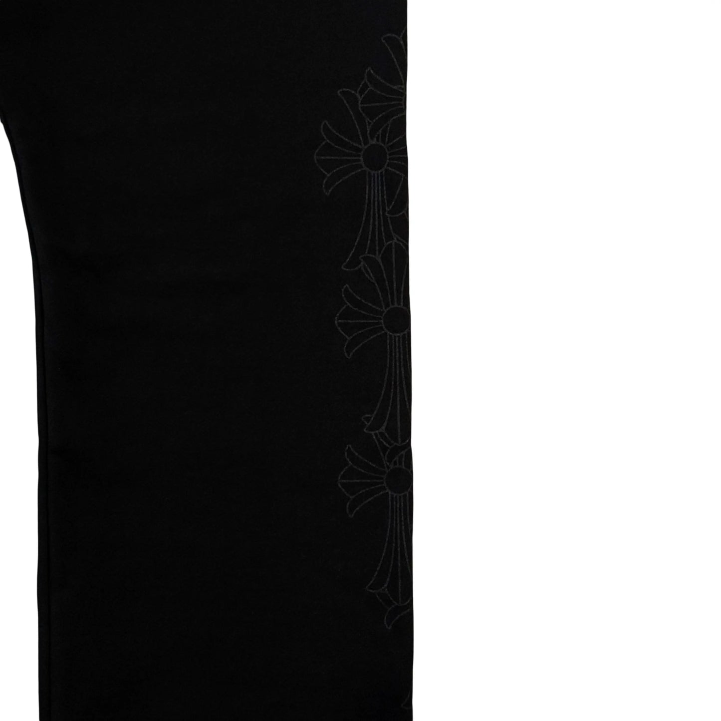 Chrome Hearts Miami Exclusive Vertical Logo Floral Sweatpants Black/Black