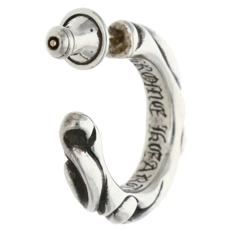 Chrome Hearts Scroll Hoop Silver Earring