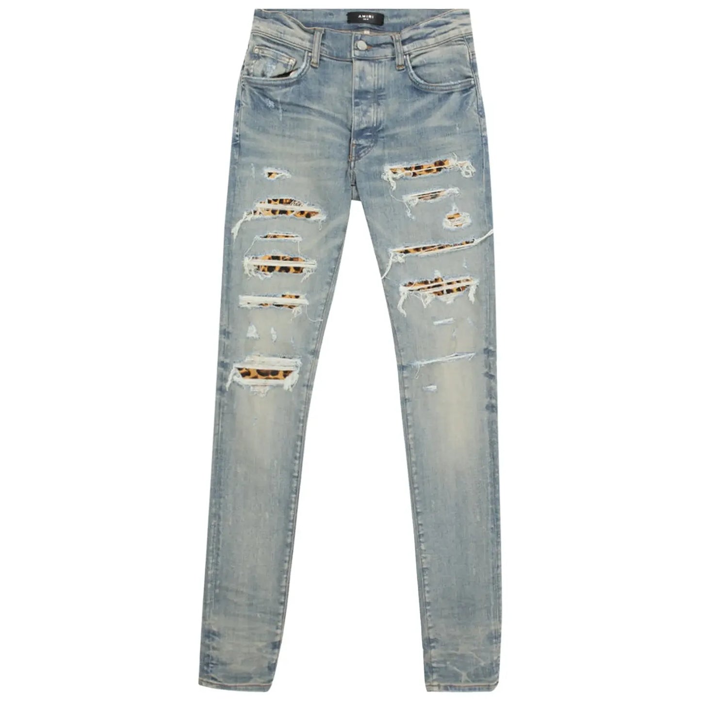 Amiri Leopard Thrasher Jean Clay Indigo