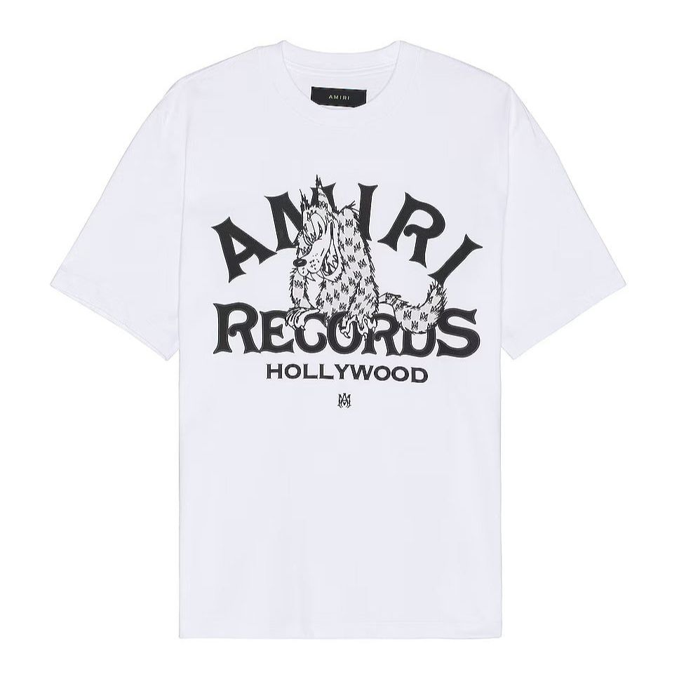 Amiri Records Wolf Tee White