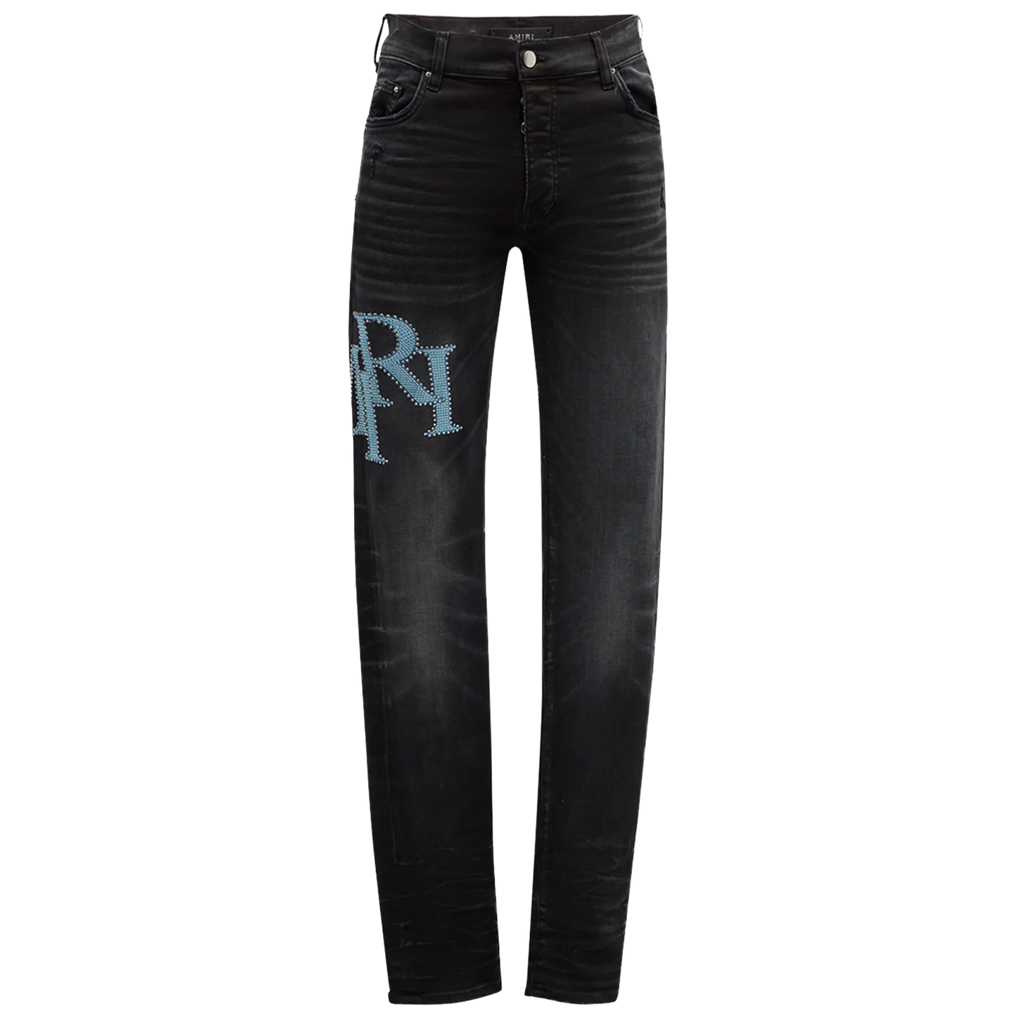 Amiri Crystal Amiri Staggered Jean Faded Black