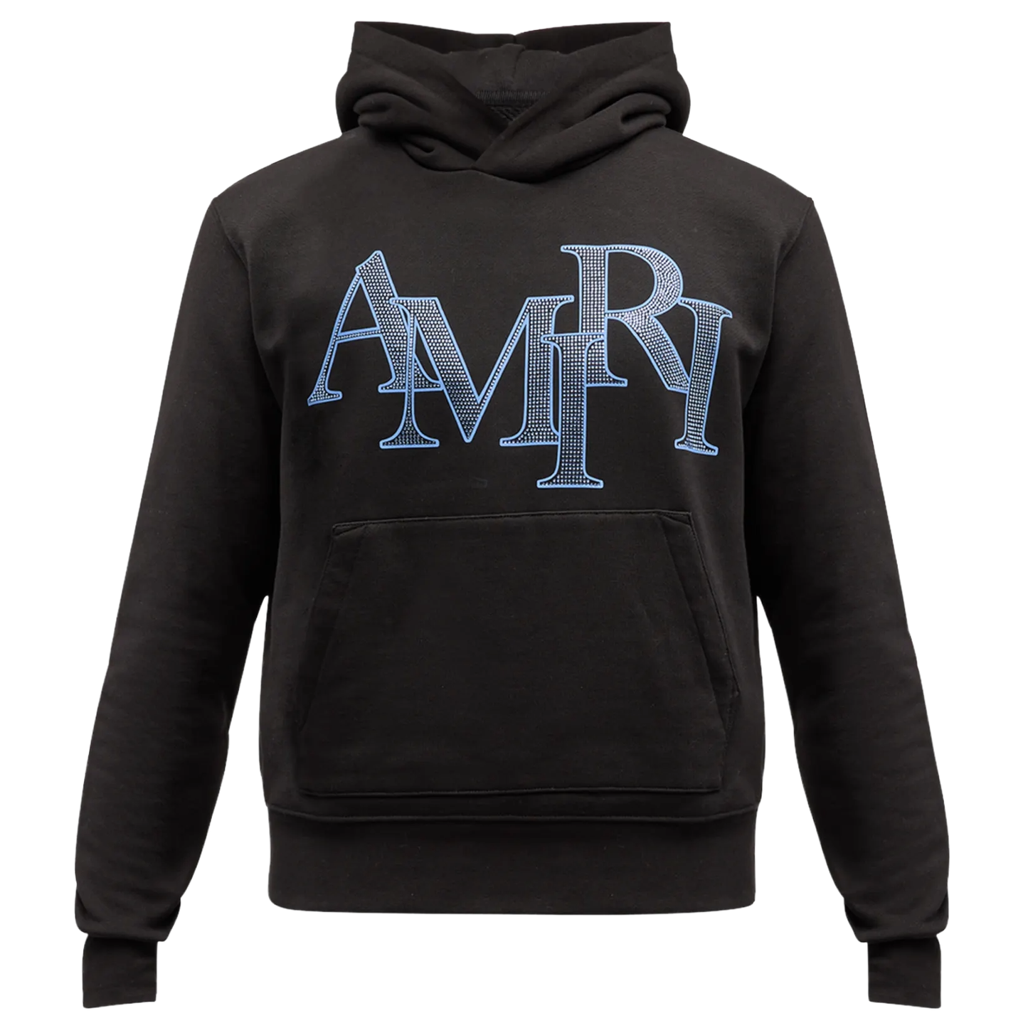 Amiri Crystal Amiri Staggered Hoodie Black/Blue