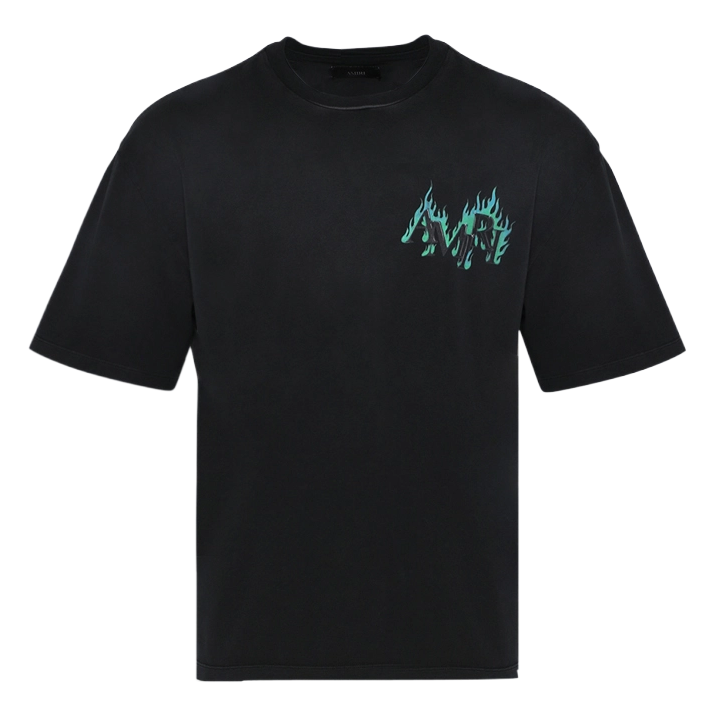 Amiri Flames Oversized Tee Black