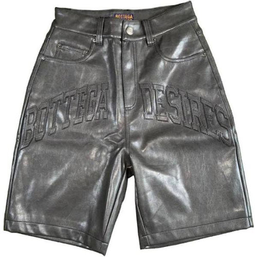 Bottega Desires Leather Shorts Black