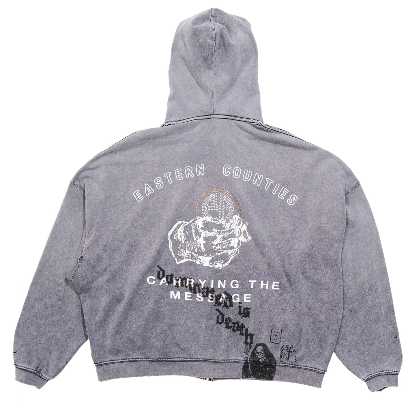 Paly Hollywood Carrying The Message Zip Hoodie Gray
