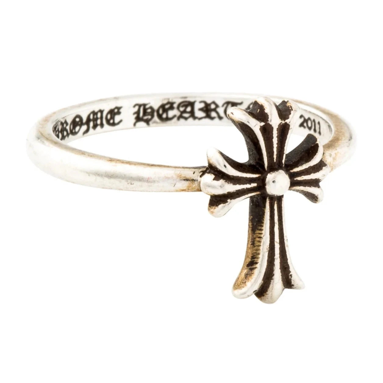 Chrome Hearts Silver Bubblegum Cross Ring