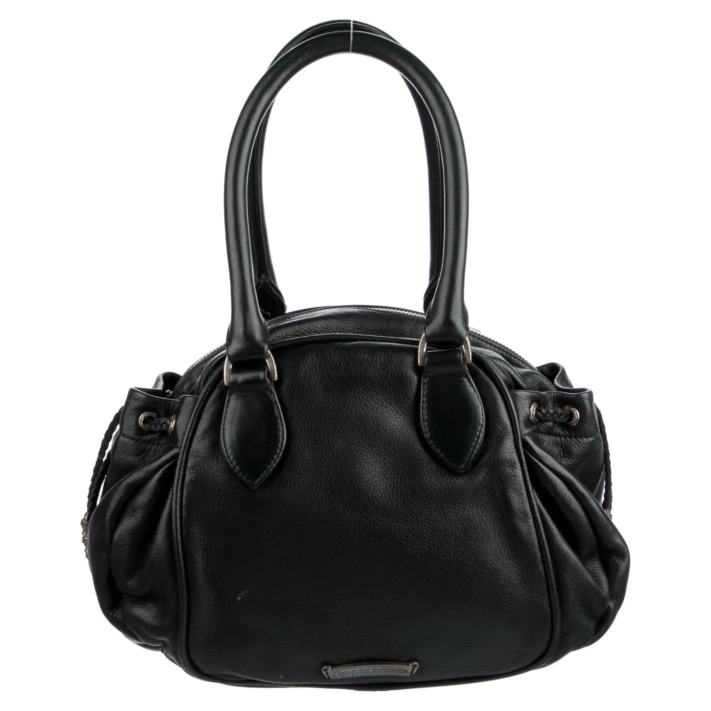 Chrome Hearts Squirrely Jo Filigree Cross Leather Handbag Black