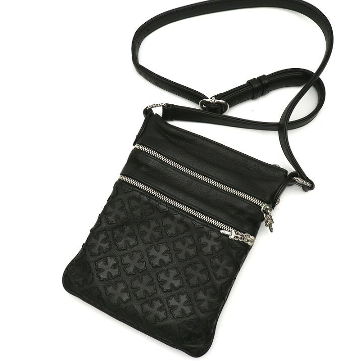Chrome Hearts Perry Leather Shoulder Bag Black