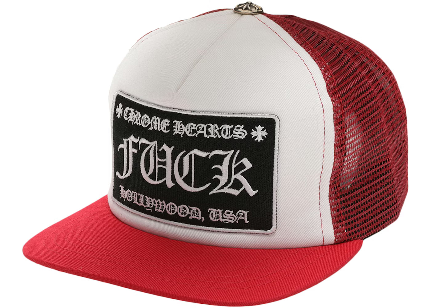 Chrome Hearts F*ck Hollywood Trucker Hat Red/White