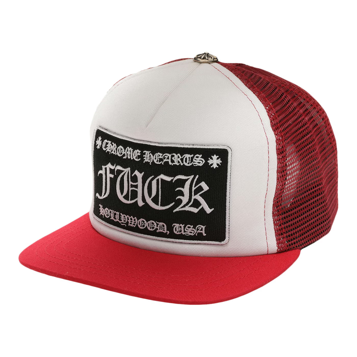 Chrome Hearts F*ck Hollywood Trucker Hat Red/White