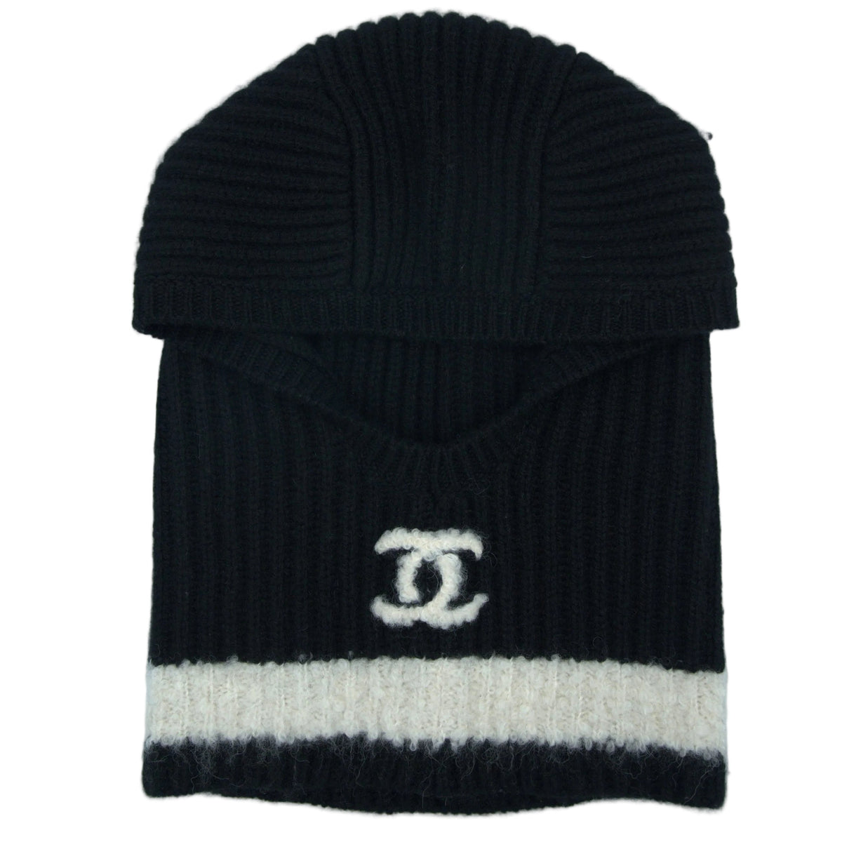 Chanel Cashmere CC Balaclava Black/Ecru