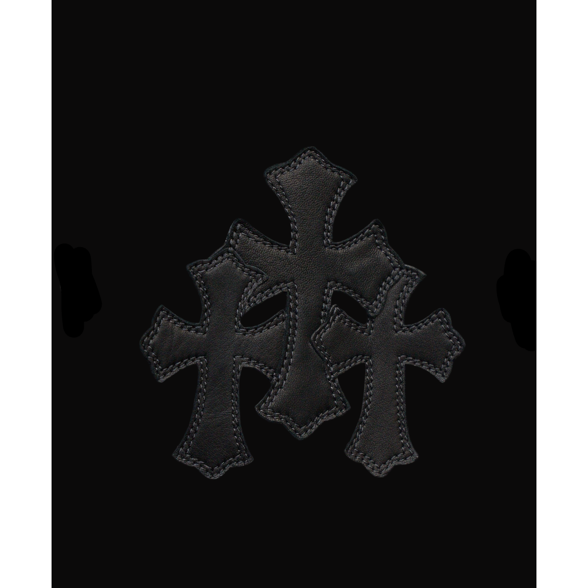 Chrome Hearts Paper Jam Leather Triple Cross Hoodie Black