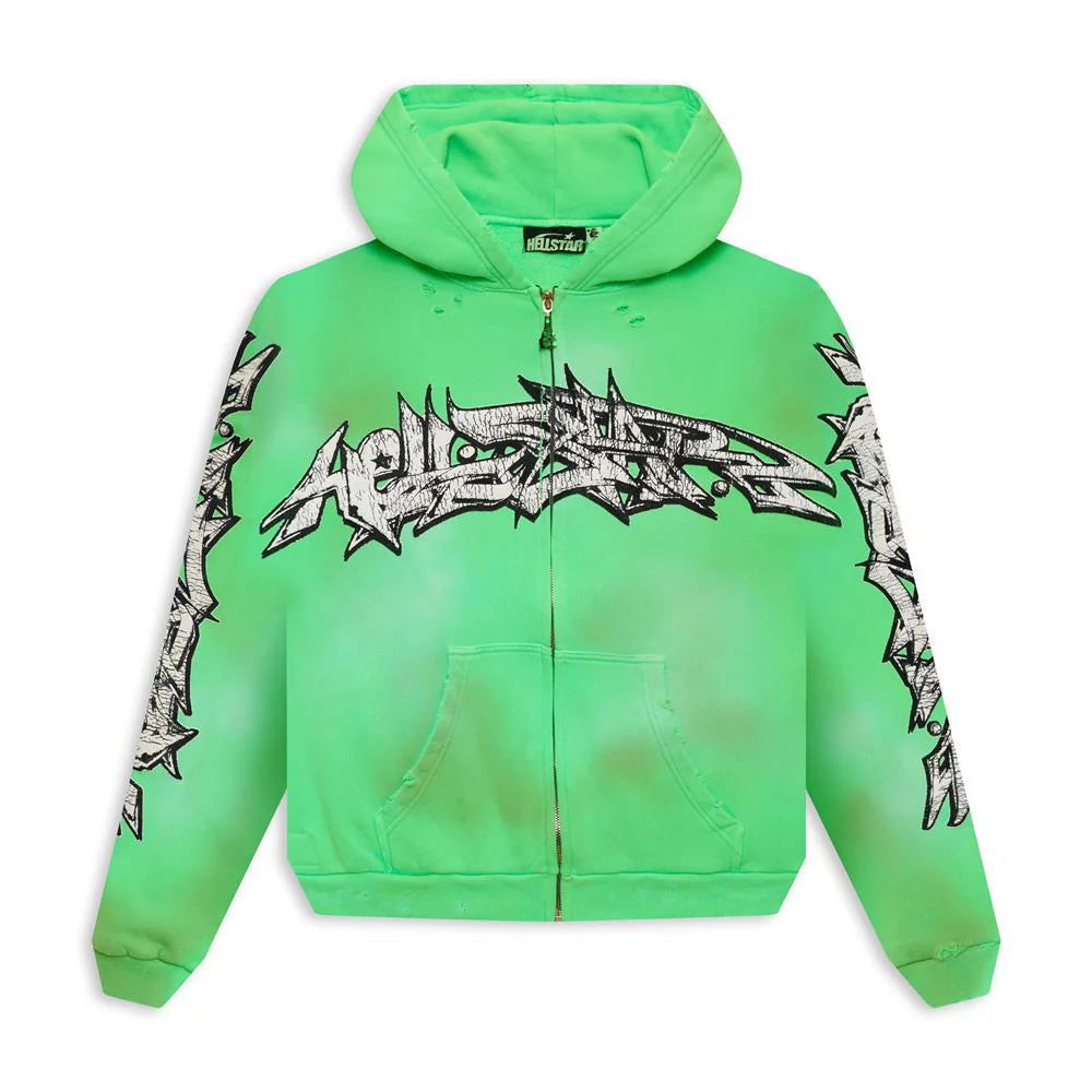 Hellstar Graffiti Zip-Up Hoodie Green – Endless Supply Hellstar Graffiti Zip-Up Hoodie Green – Endless Supply