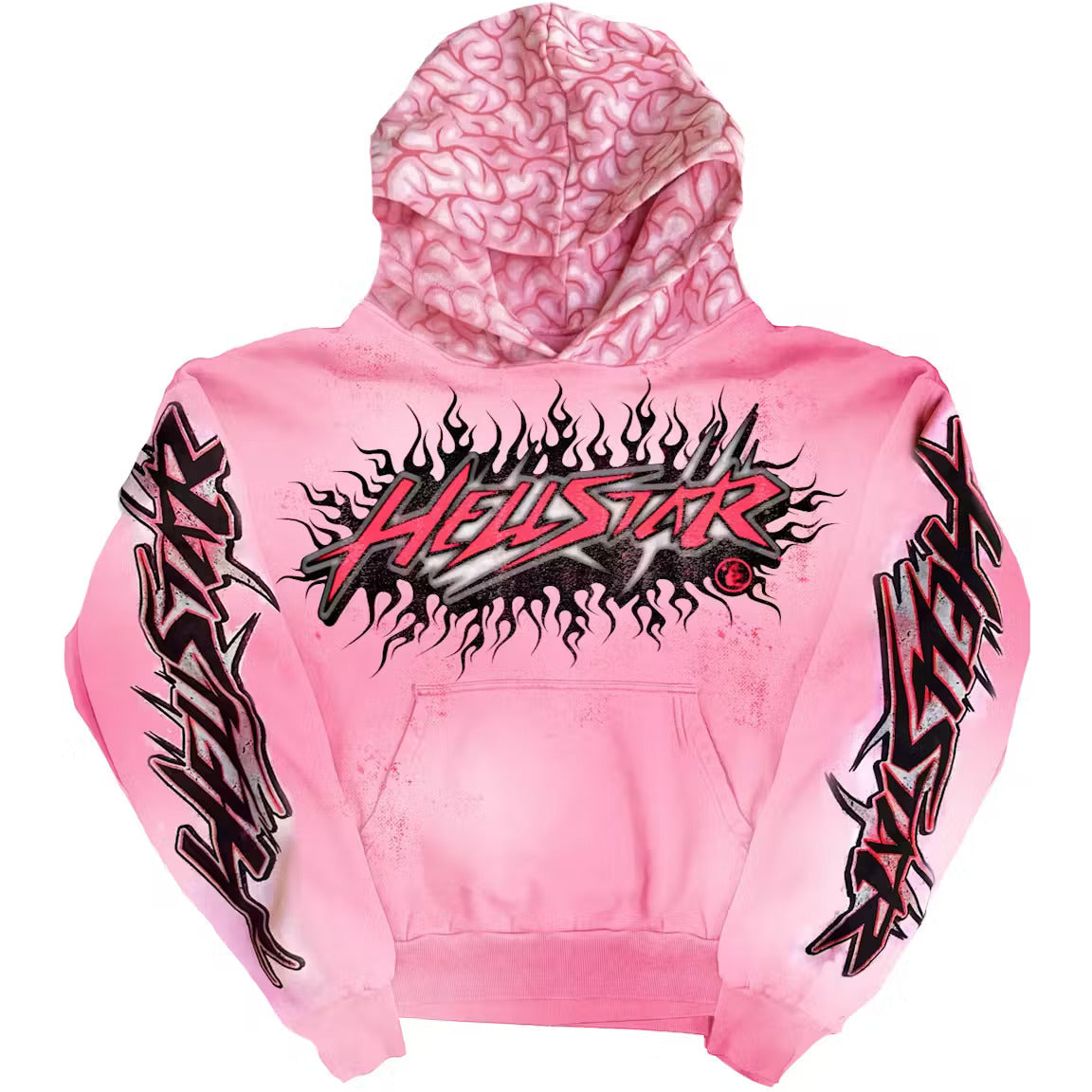 Hellstar Brainwashed With Brain Hoodie Pink