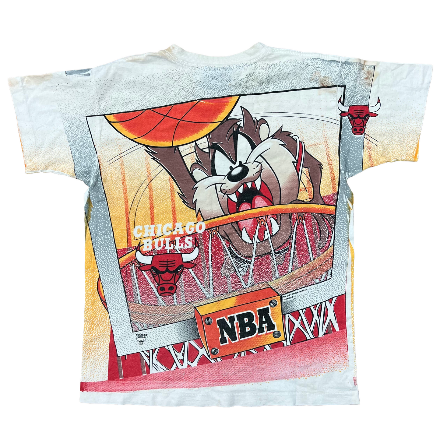 Vintage 1996 Looney Tunes Taz Chicago Bulls T-Shirt White