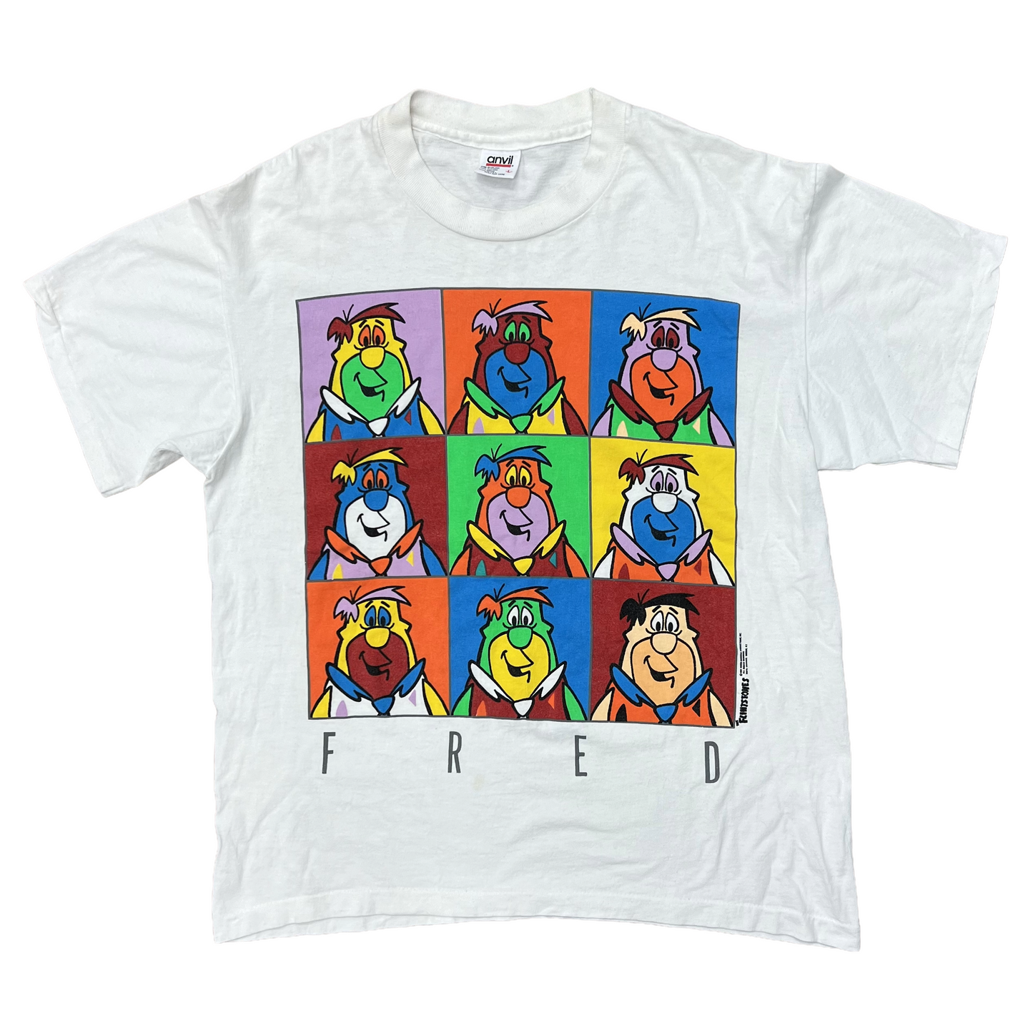 Vintage 1991 The Flintstones Fred T-Shirt White