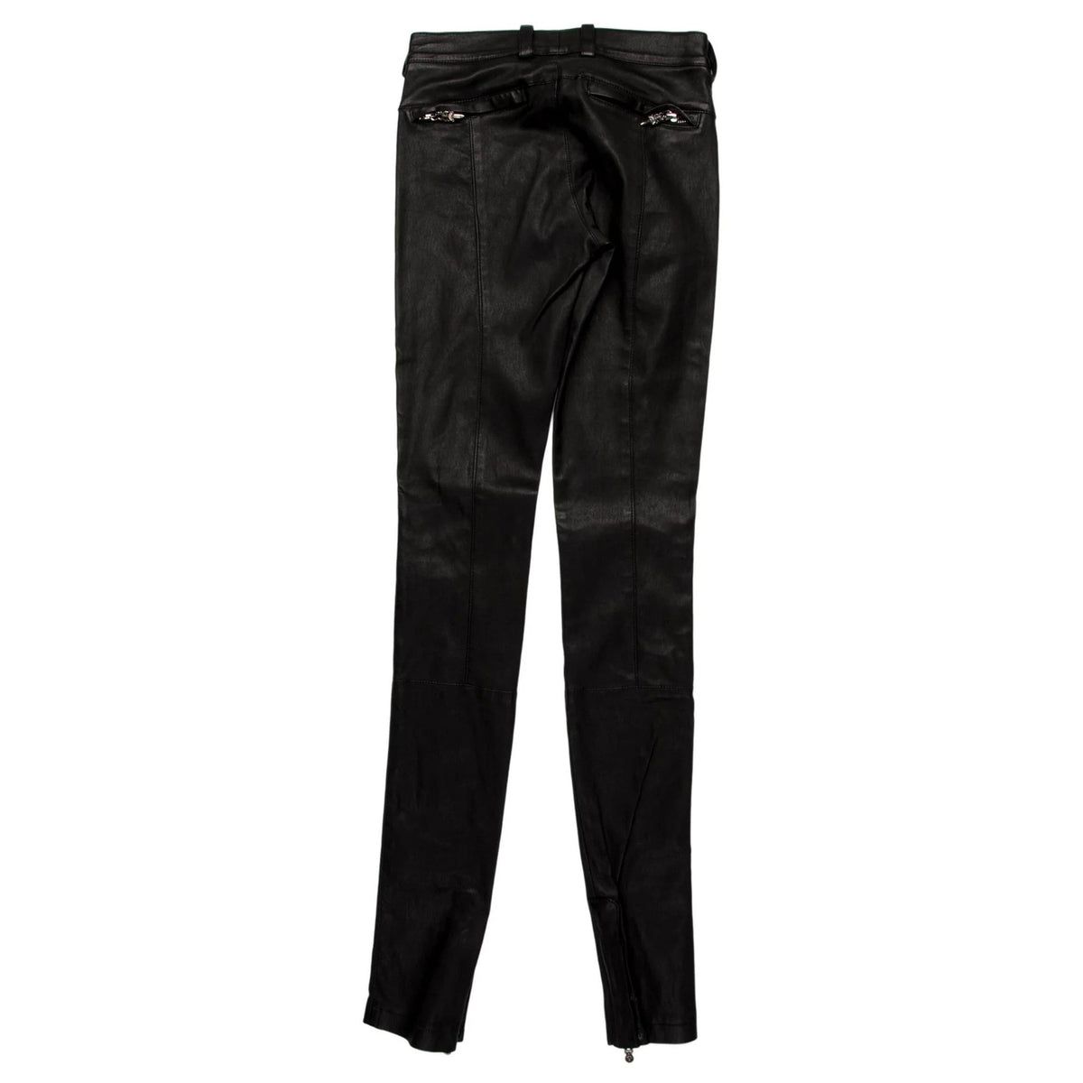 Chrome Hearts Tonal Cross Patch Leather Pants Black (Women's)