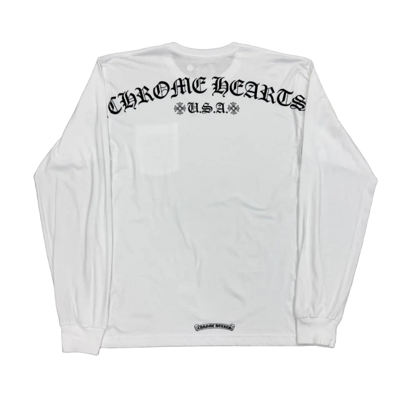 Chrome Hearts USA Exclusive Scroll Logo L/S T-Shirt White