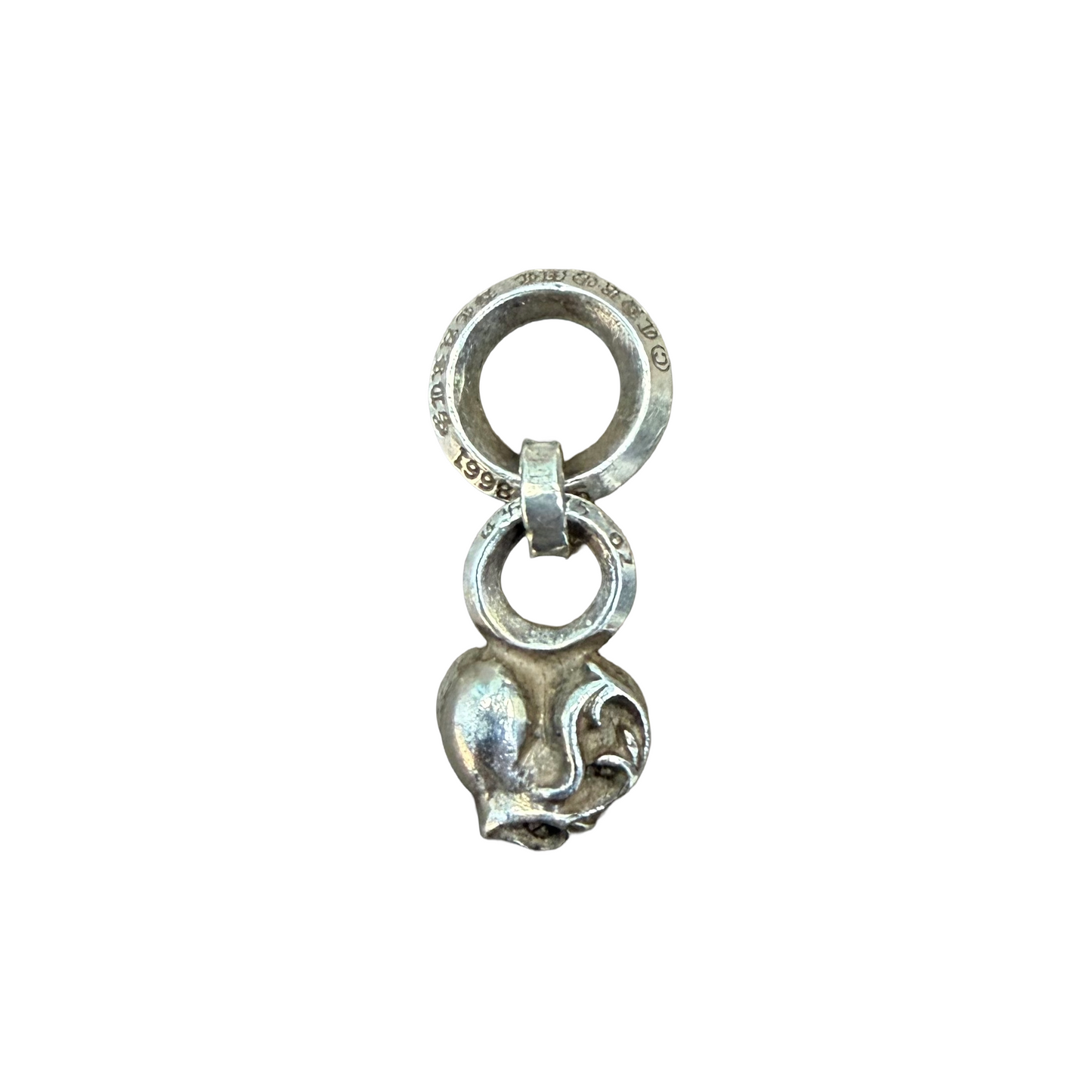 Chrome Hearts Silver Mini Heart Charm Pendant (with Bale)