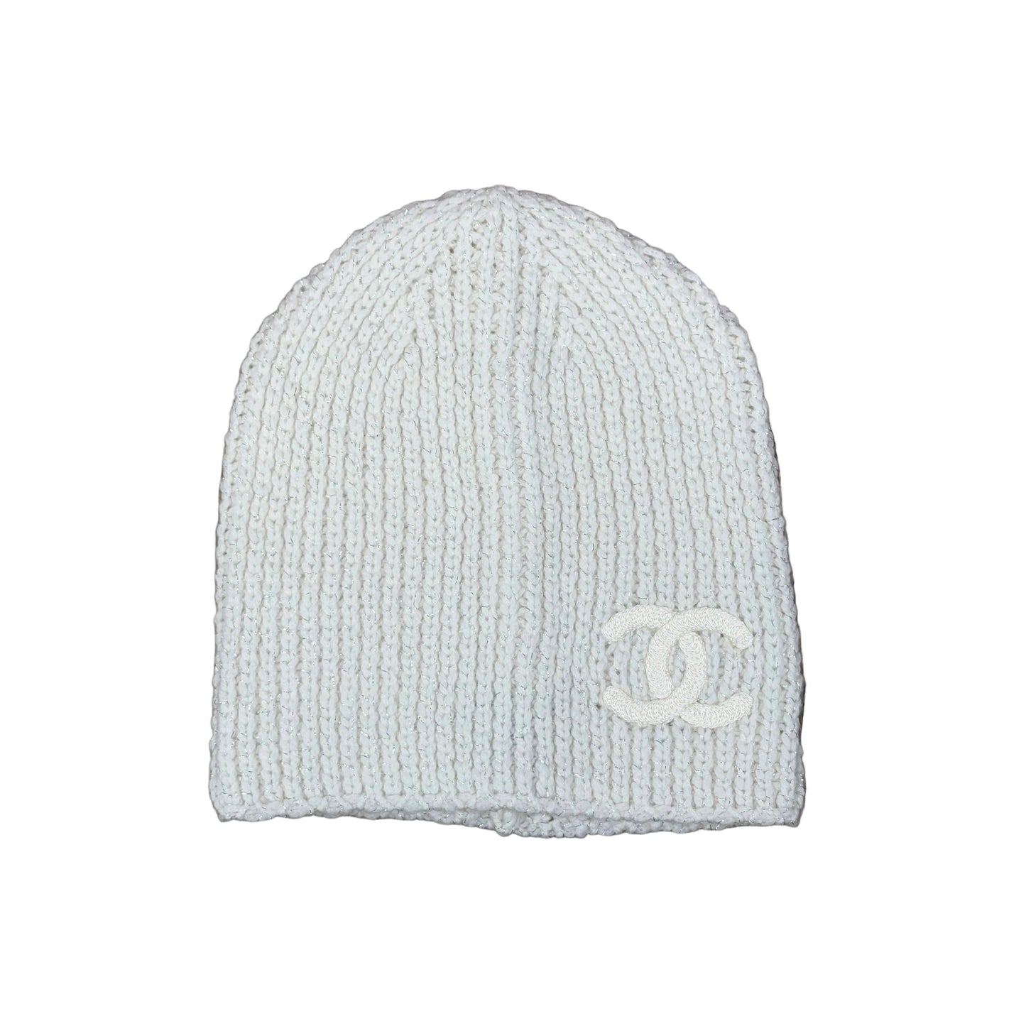 Chanel Cashmere & Fibers Beanie White/Silver