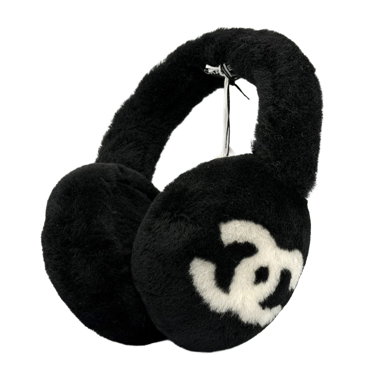 Chanel Sherling Earmuffs Black/White